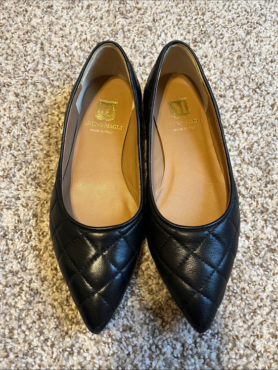 Bruno Magli Shoes - Bruno Magli Black Quilted Pointed Leather Flats
